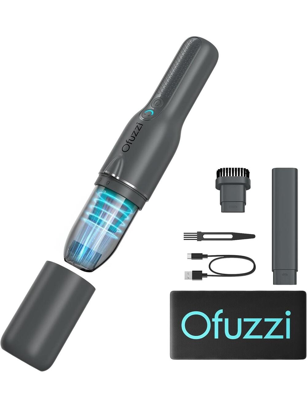 Ofuzzi Slim H7 Pro Cordless Rechargeable Handheld Vacuum — LED Light | Gray